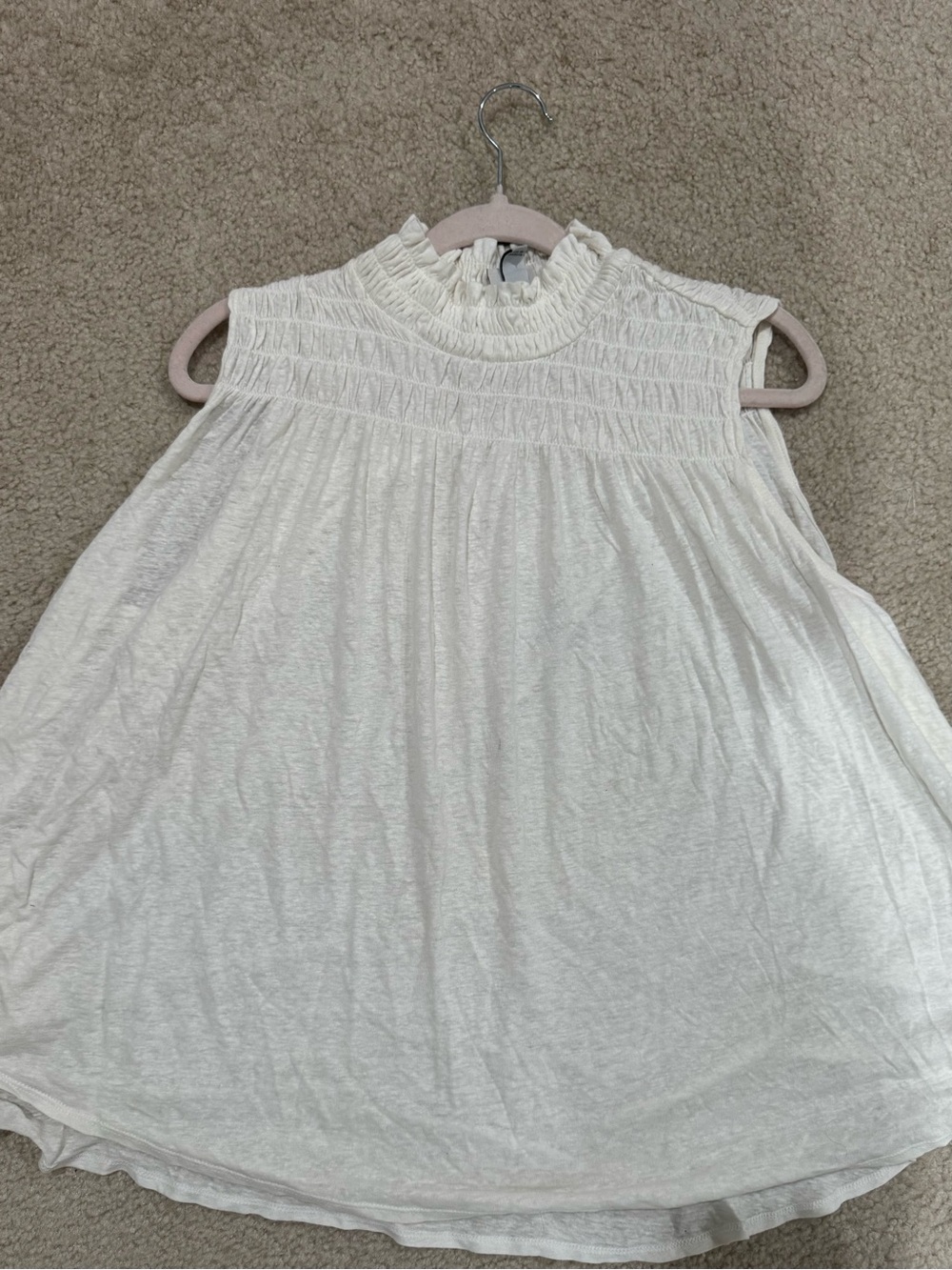 Women's Cream High-Neck Sleeveless Top